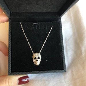 Skull necklace with faux diamonds